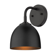 Golden 6956-1W BLK-BLK - Yep by Golden Lighting Zoey 1-light Wall Sconce in Matte Black